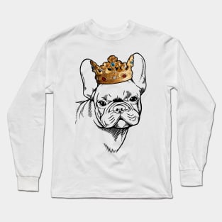 French Bulldog King Queen Wearing Crown Long Sleeve T-Shirt